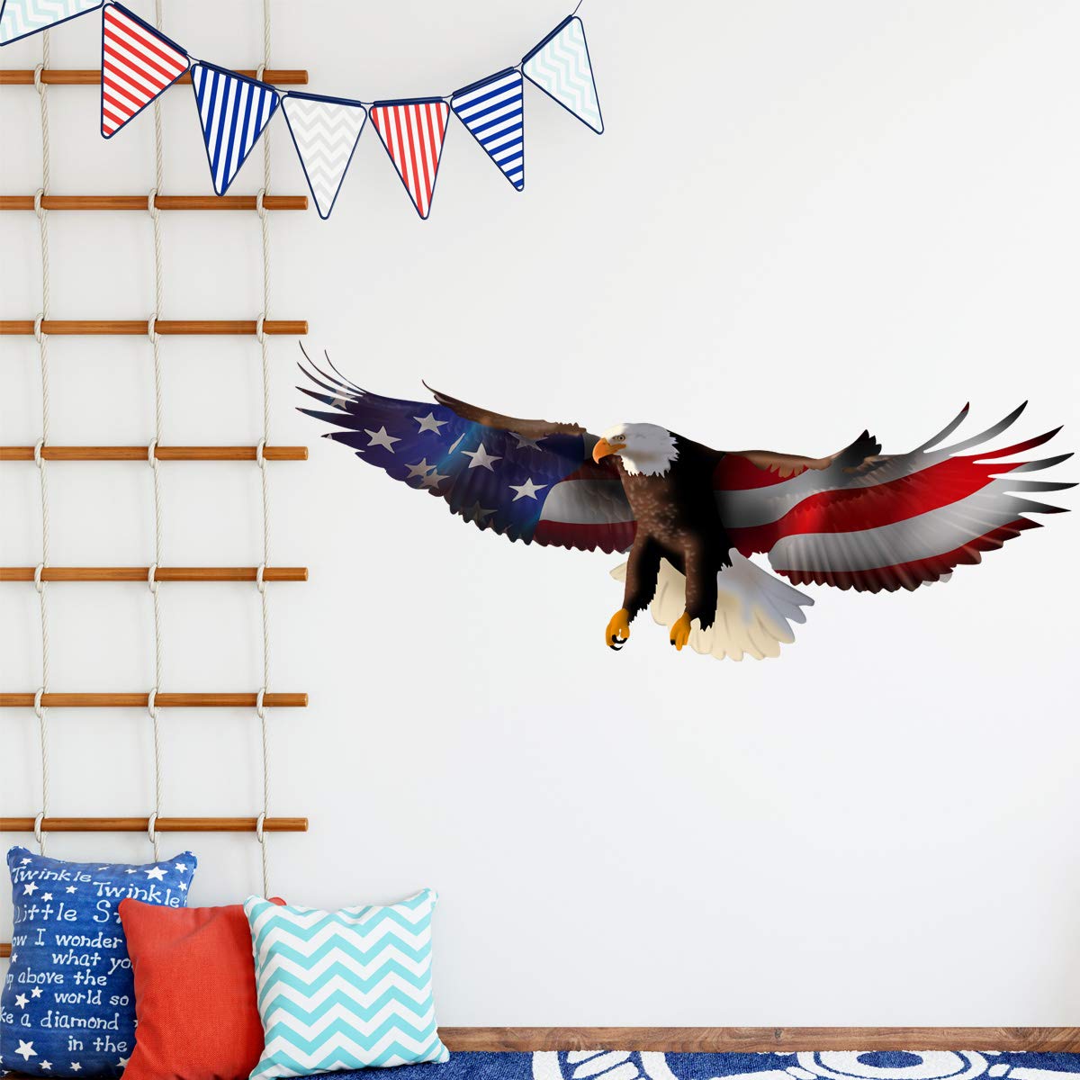 Amazon.com: VWAQ Bald Eagle American Flag Wall Decal Patriotic